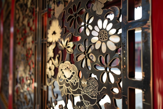 Photo creating intricate metalwork designs for chinese n generative ai