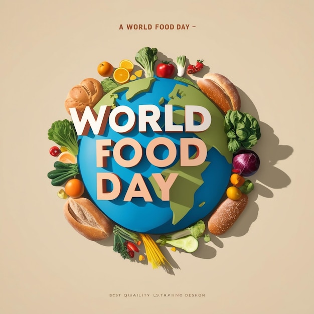 Creative 3D Design Concept for World Food Day Celebration