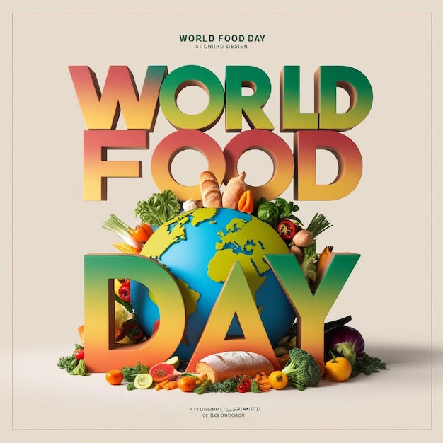 Photo creative 3d design concept for world food day celebration