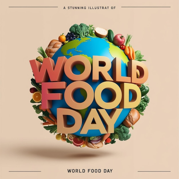 Photo creative 3d design concept for world food day celebration