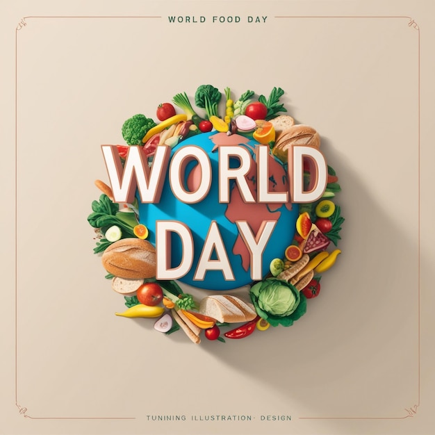 Photo creative 3d design concept for world food day celebration