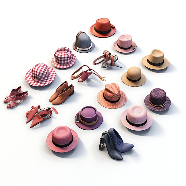 Creative 3D of Hats and Accessories Market Presenting a Variety of Fa business model advertisement