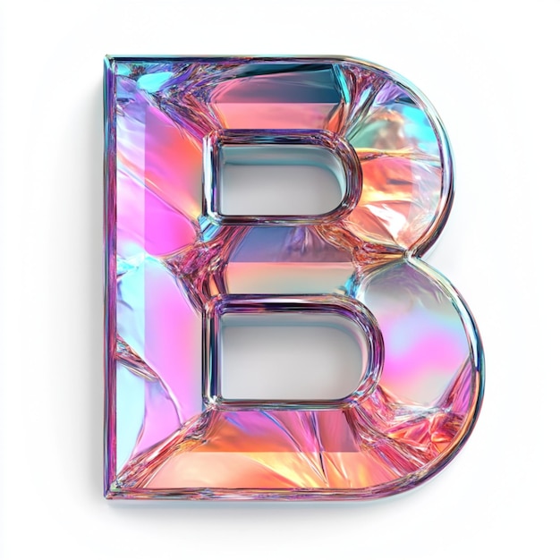 Photo creative 3d render of letter b in vibrant color