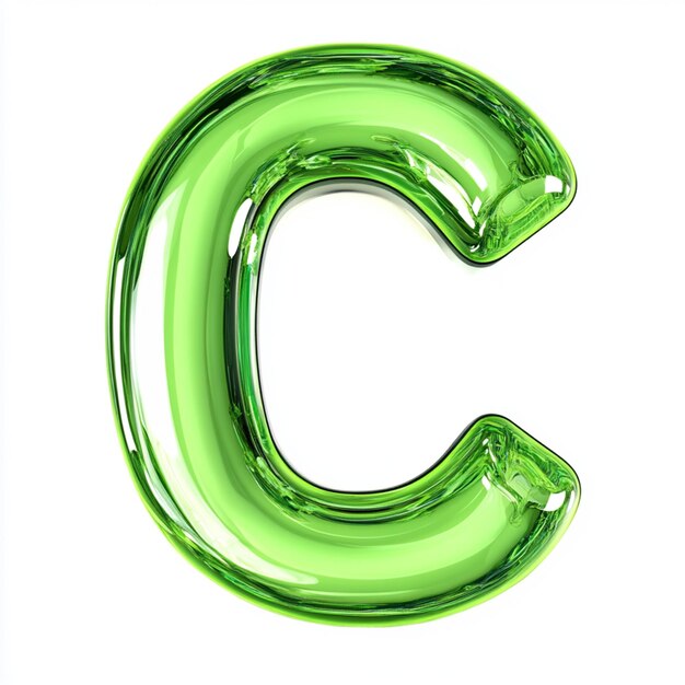 Creative 3D render of letter C in vibrant color