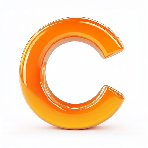 Creative 3D render of letter C in vibrant color