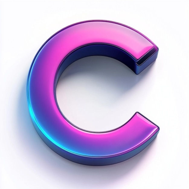 Creative 3D render of letter C in vibrant color