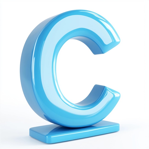 Creative 3D render of letter C in vibrant color