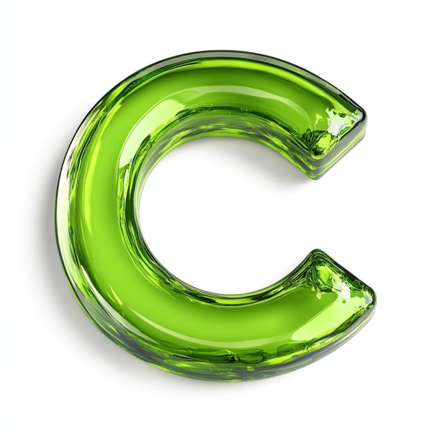 Creative 3D render of letter C in vibrant color