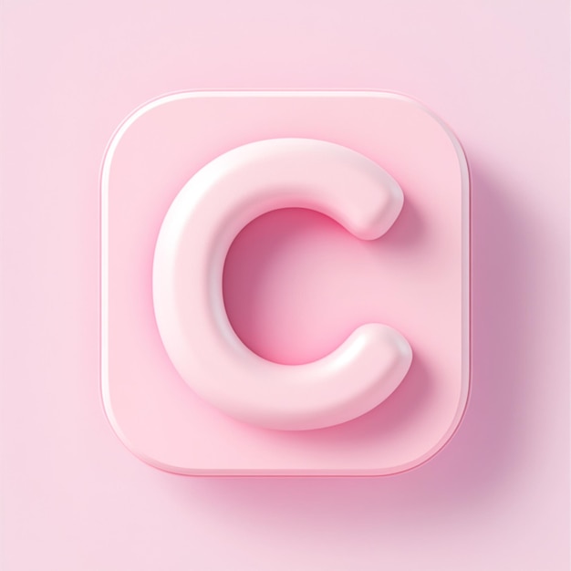 Creative 3D render of letter C in vibrant color