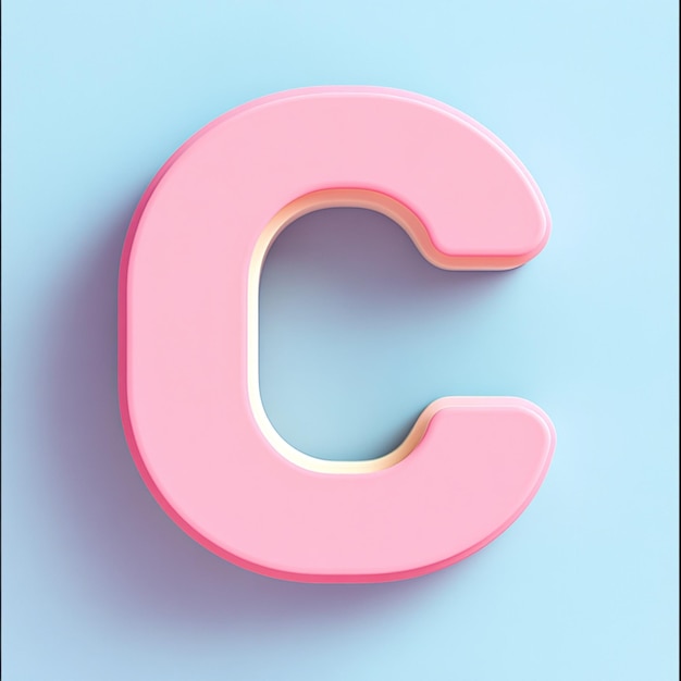 Creative 3D render of letter C in vibrant color