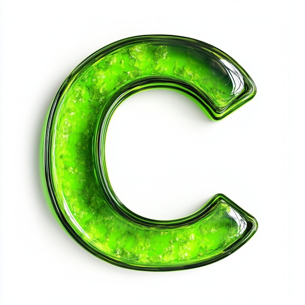 Creative 3D render of letter C in vibrant color