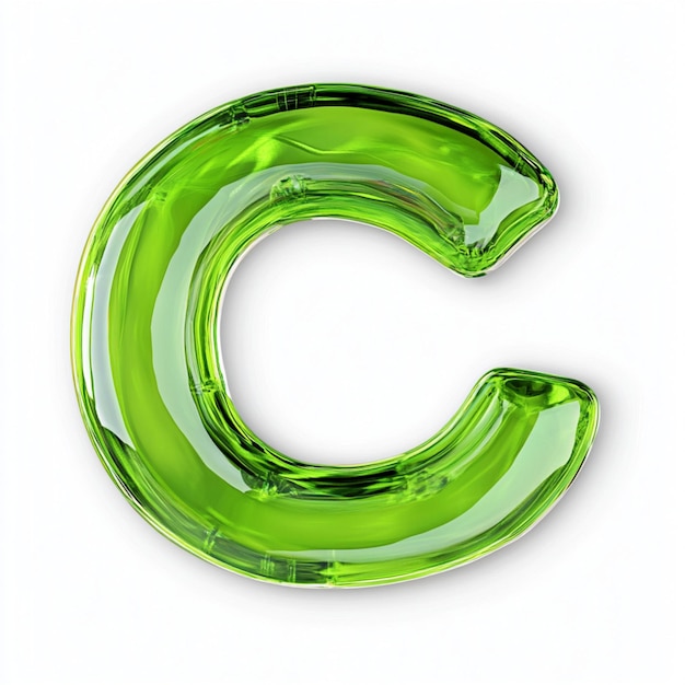 Creative 3D render of letter C in vibrant color