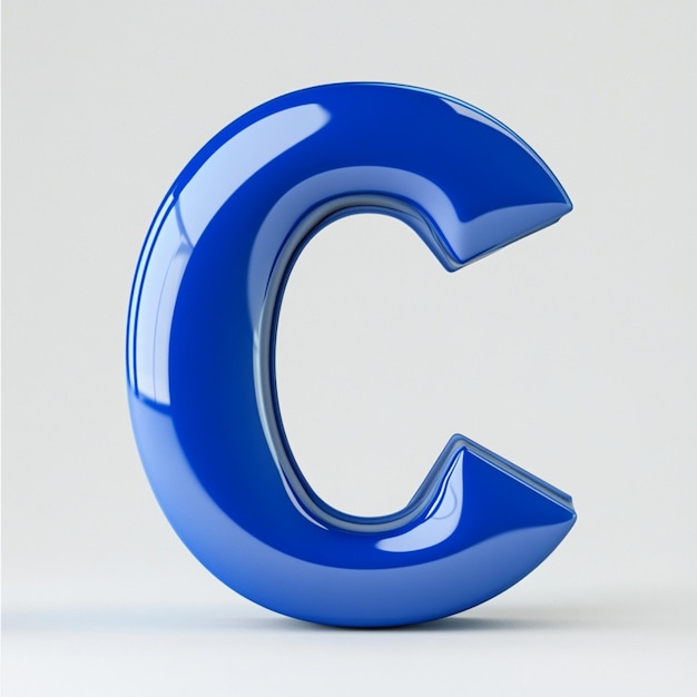 Creative 3D render of letter C in vibrant color