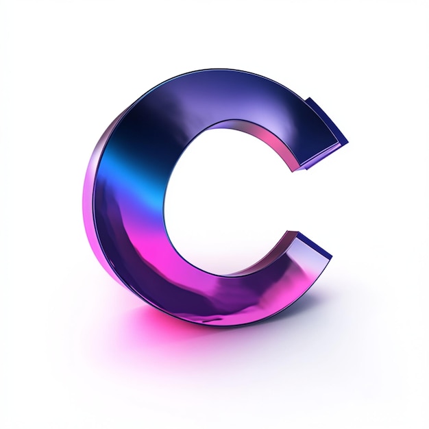 Creative 3D render of letter C in vibrant color