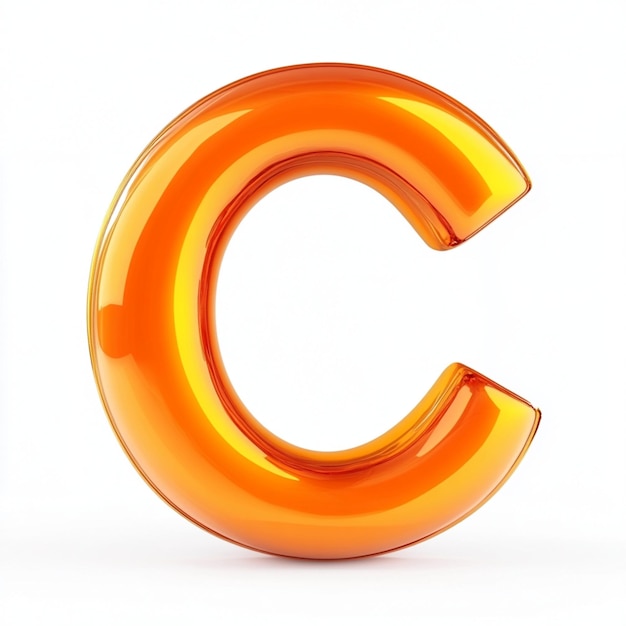 Creative 3D render of letter C in vibrant color