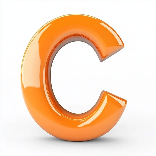 Creative 3D render of letter C in vibrant color