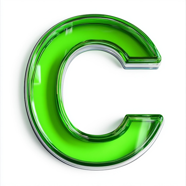 Creative 3D render of letter C in vibrant color