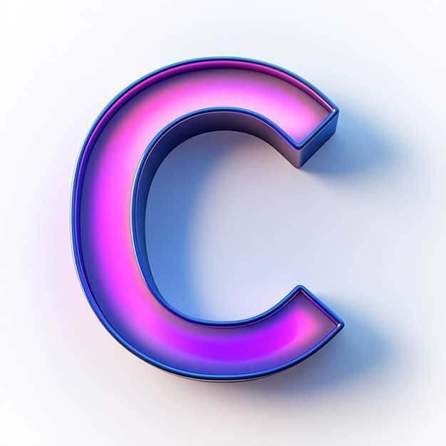 Creative 3D render of letter C in vibrant color