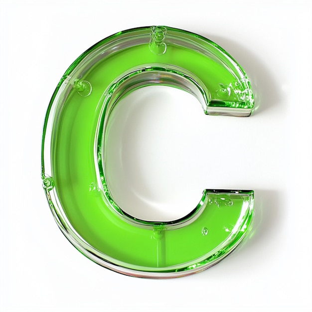 Creative 3D render of letter C in vibrant color