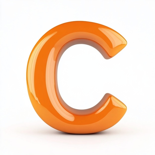 Creative 3D render of letter C in vibrant color