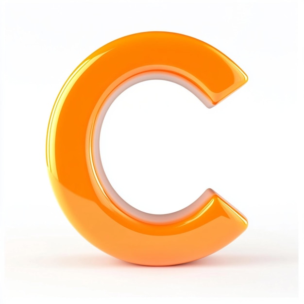 Creative 3D render of letter C in vibrant color