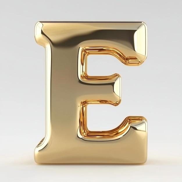 Creative 3D render of letter E in vibrant color