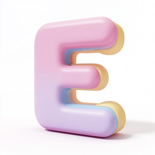 Photo creative 3d render of letter e in vibrant color