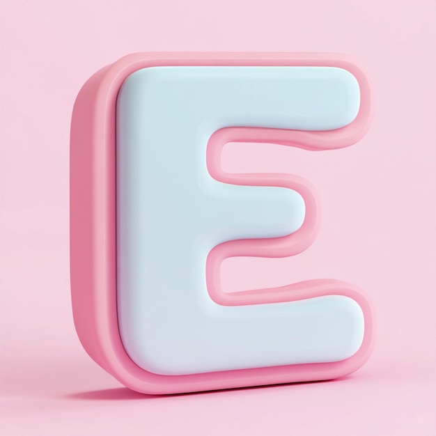 Photo creative 3d render of letter e in vibrant color