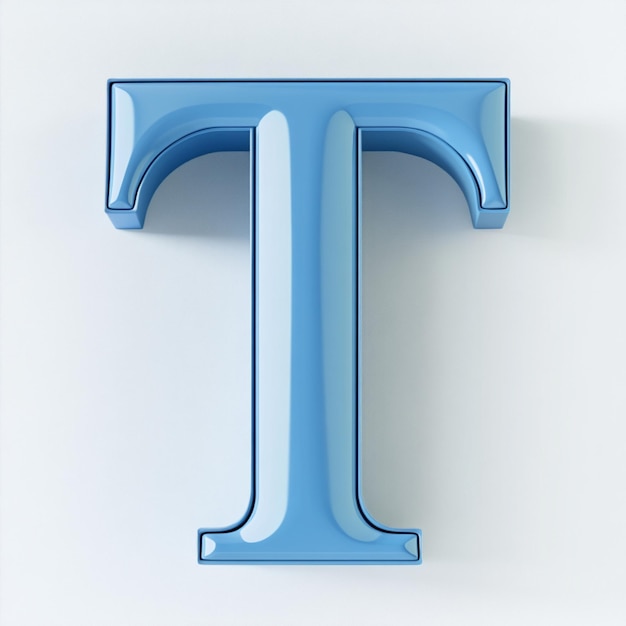 Photo creative 3d render of letter t in vibrant color