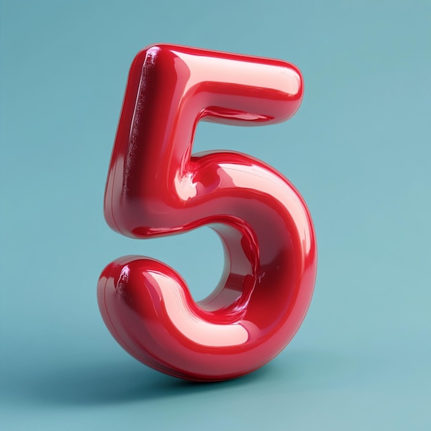 A creative 3D rendering of the number five in vibrant color