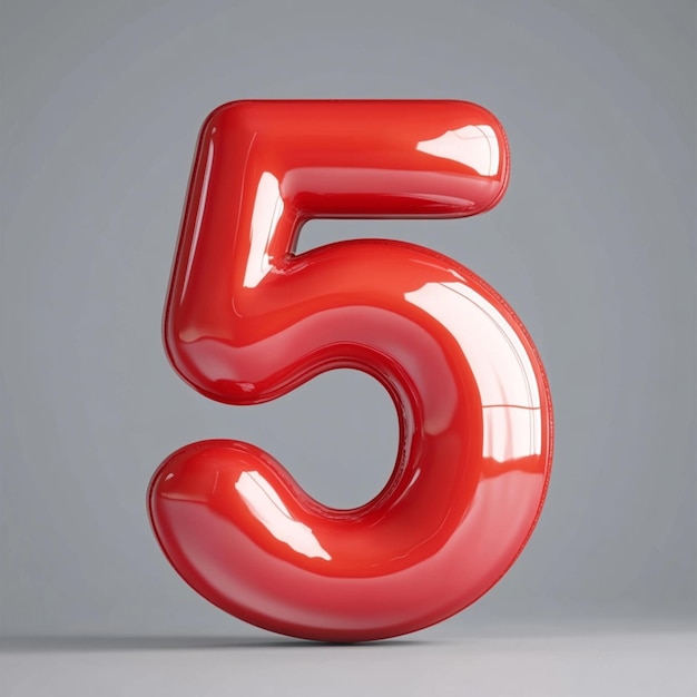 A creative 3D rendering of the number five in vibrant color