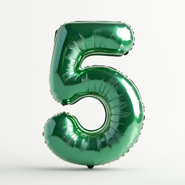 A creative 3D rendering of the number five in vibrant color