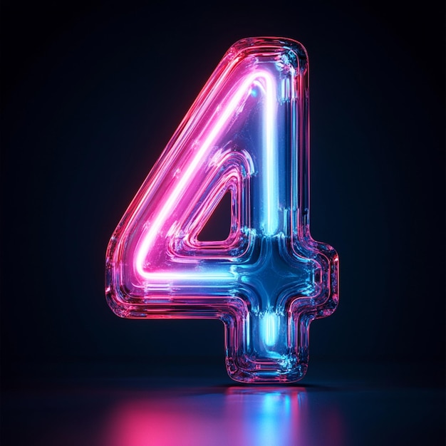 A creative 3D rendering of the number four in vibrant color