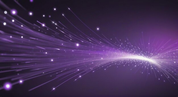 Creative Abstract Fiber Optics Purple Background of Technological Brilliance