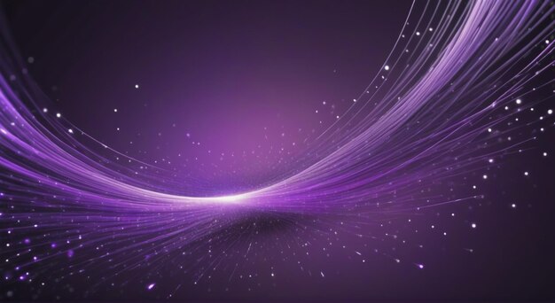 Creative Abstract Fiber Optics Purple Background of Technological Brilliance