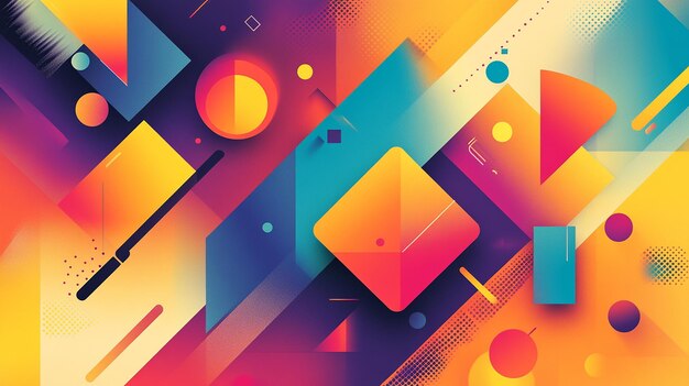 Photo creative abstract geometric background with bright colors