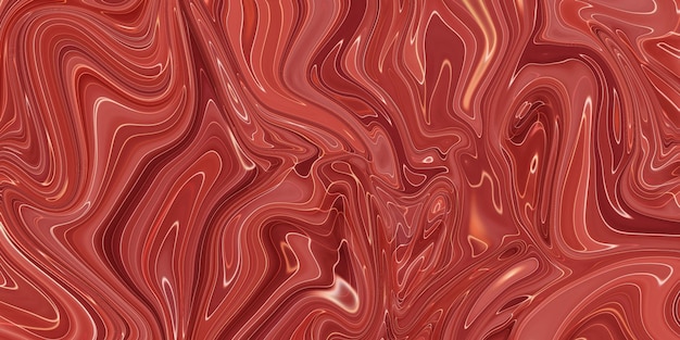 Creative abstract mixed red color painting with marble liquid effect panorama