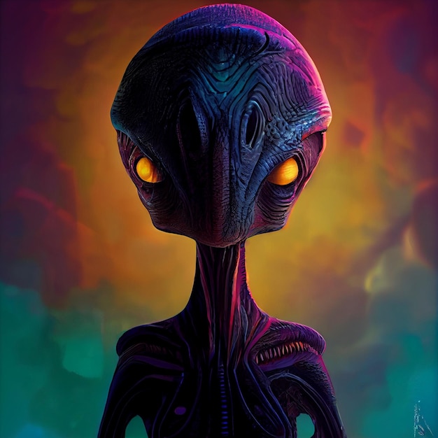 Creative alien dark scary horror realistic full hd render