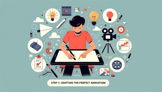 Creative Animator Sketching on Digital Drawing Tablet AI Generated