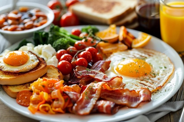 Creative assortment of delicious breakfast meal