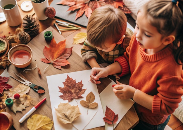 Photo creative autumn crafts and diy projects