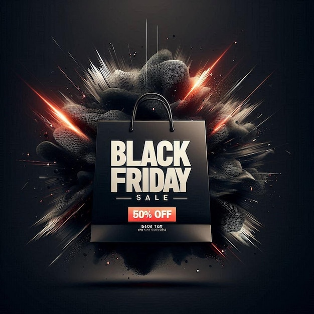 Creative Black Friday sale banner design and Black Friday shopping bag