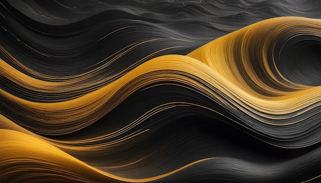 creative black golden curve style texturizer dark background generative ai