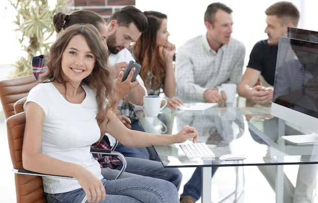 Creative business team discussing business issues in the conference room