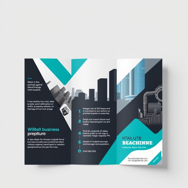 Photo creative business trifold brochure template