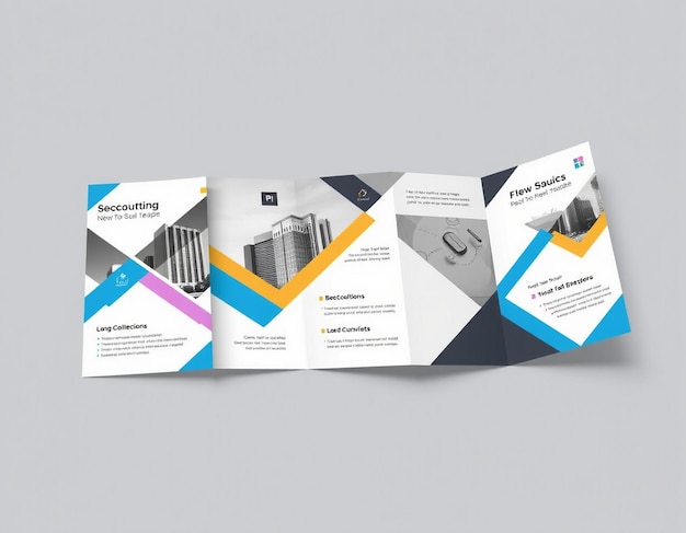 Photo creative business trifold brochure template