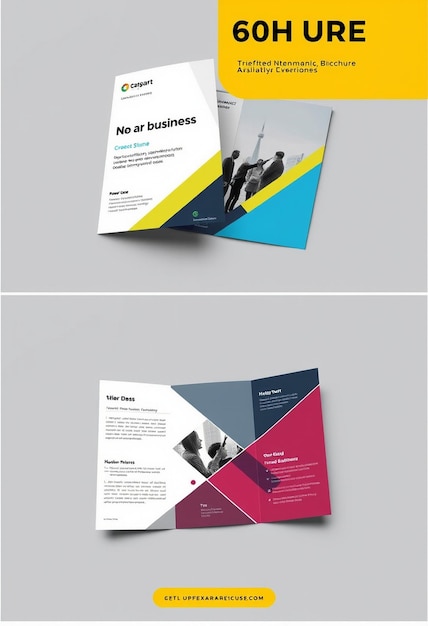 Photo creative business trifold brochure template