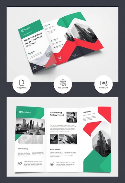 Photo creative business trifold brochure template