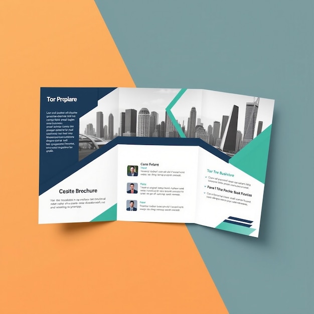 Photo creative business trifold brochure template