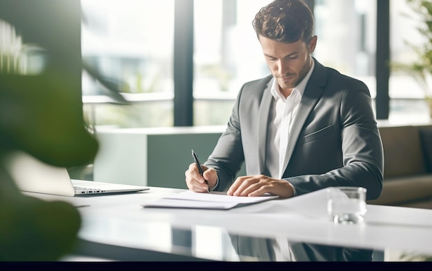 Creative Businessman in Modern Coworking Office